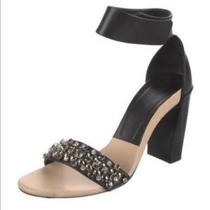 Chloé Black Leather Crystal Embellishments D'Orsay Pumps It - Size 10